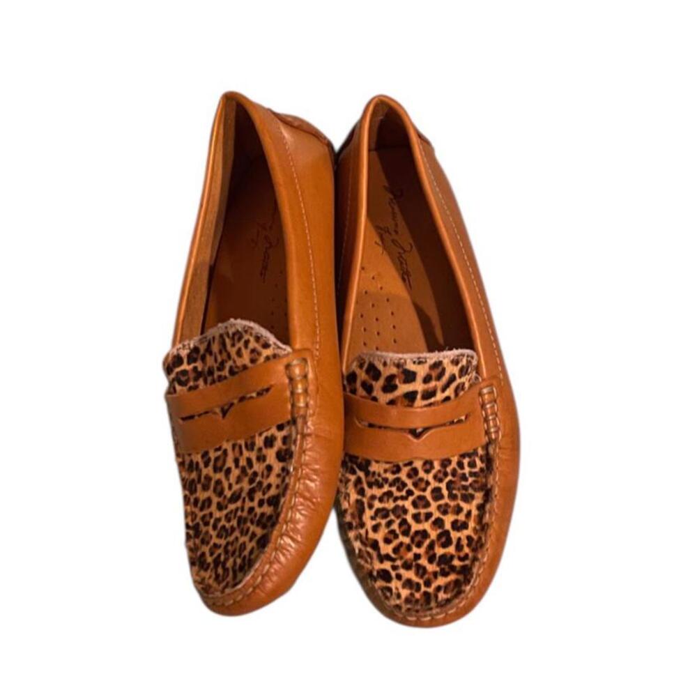 Massimo Matteo Penny Loafers Leather Cheetah Animal Print Women's Size 6.5 - Picture 7 of 12